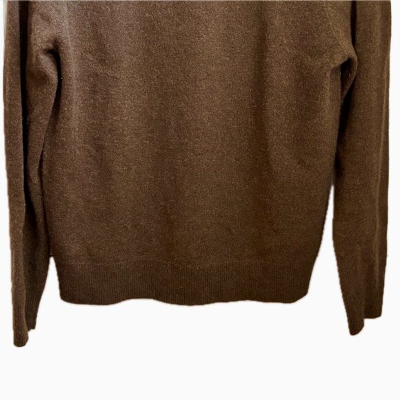 Banana Republic Sweater Women's M Chocolate Brown Merino Wool V-Neck Long Sleeve - Picture 3 of 8